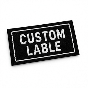 Parche Bordado Personalizado con Etiqueta, Texto en Blanco y Negro, Rectangular, Termoadhesivo, Estilo Casual, Accesorio de Ropa para las Cuatro Estaciones - Product Image 1