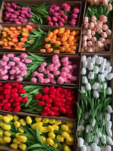 QSLH-CF0033 vendita calda Real Touch Wedding Flowers Pu Tulip Artificial Tulip Flower tulipani Artificial Real Touch Flower - Product Image 3