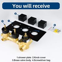 Robinet de douche à 3 voies en laiton HOMEDEC |   Kit de garniture de remplacement pour mitigeur de douche thermostatique à 3 poignées, modèle robuste, Chine