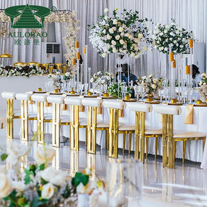 เก้าอี้ทานอาหารสไตล์ยุโรปสแตนเลสสีทองสำหรับงานแต่งงาน งานเลี้ยง และงานอีเว้นท์ - Product Image 5