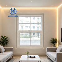 Fenêtre américaine à simple battant en PVC avec cadre blanc, moustiquaire en fibre de verre, double vitrage trempé, utilisation extérieure, réduction du bruit