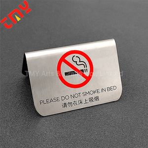 ป้ายห้ามสูบบุหรี่ทำจากโลหะสแตนเลสสำหรับร้านอาหารร้านอาหาร - Product Image 4