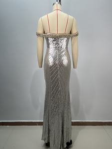 Женское вечернее платье с открытыми плечами - Product Image 3