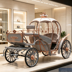 Chariot photo personnalisé en forme de citrouille et de calèche tirée par des chevaux, pour la décoration de parcs à thème, centres commerciaux, défilés et expositions - Product Image 1