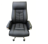 Chaise de bureau de direction ergonomique pivotante en cuir PU réglable au design moderne