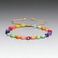 Bracelet unisexe bohème ajustable tressé en pierre Cœur Empereur 7 chakras, bijou perlé exquis pour la méditation, cadeau quotidien