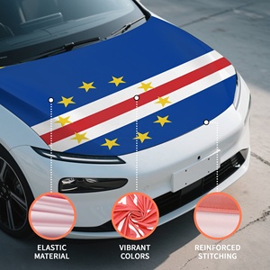 Bandera para Capó de Coche de <span class=keywords><strong>Cabo</strong></span> <span class=keywords><strong>Verde</strong></span> Personalizada al por Mayor, 130x150 cm, con Cordón Elástico, Protección UV, Perfecta para Coches Medianos - Product Image 3