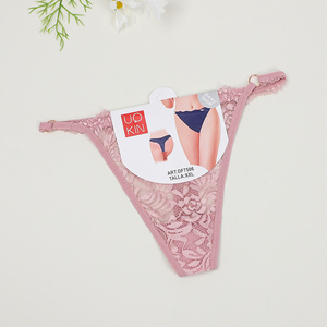 Vendita all'Ingrosso a Dozzine di Sexy Perizomi Trasparenti da Donna Matura in Pizzo Blu Nylon Taglie Miste per Valorizzare i Glutei - Product Image 3