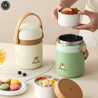 Thermos à soupe portable en acier inoxydable 304, anti-fuite, à large ouverture, boîte à lunch thermique avec cuillère pour l'école, le bureau, l'extérieur