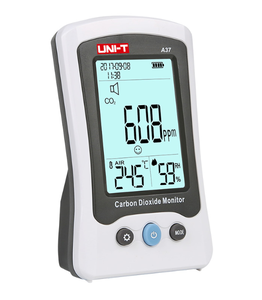 UNI-T A37 CO2 <strong>Meter</strong> with LCD <strong>Display</strong> Simultaneously <strong>Displays</strong> CO2 Concentration <strong>Temperature</strong> <strong>Humidity</strong> and Date/<strong>time</strong> with Alarm - Product Image 2
