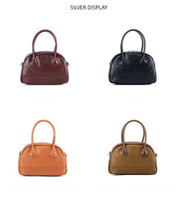 Bolso de Mano Retro Coreano para Mujer, Estilo Bowling, Simple, Versátil, de un Solo Hombro, Cruzado, Moderno para Otoño y Primavera - Product Image 5