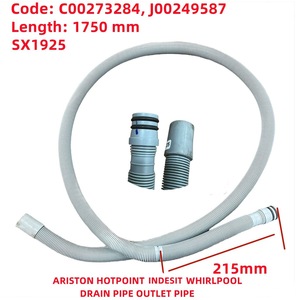 Tuyau de vidange pour lave-vaisselle Ariston Hotpoint Indesit Whirlpool 1750 mm 215 mm Tuyau de sortie SX1925 - Product Image 1