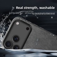 Étui de protection magnétique en suède avec porte-cartes, coque de luxe en Alcantara pour iPhone 16/16 Pro/16/17 Pro Max, vente en gros usine