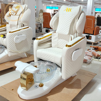 Kursi Pedikur Elektrik Mewah Perlengkapan Salon Kuku Kursi Spa Kaki Whirlpool yang Dapat Direbahkan Stasiun Pedikur