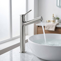 Robinet de salle de bain monocommande en gros, mitigeur de lavabo rotatif avec cartouche céramique, en acier inoxydable sans plomb