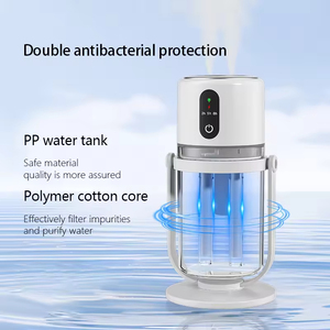 Humidificador Ultrasónico Inalámbrico Portátil, Tanque de 300 ml, Plástico, Doble Pulverización, Recargable, 1800 mAh, USB, Nocturno, para el Hogar - Product Image 4
