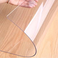 Vente en gros 0.5mm-2mm Couverture de table de fête Nappe en plastique transparent imperméable Couverture de table en vinyle