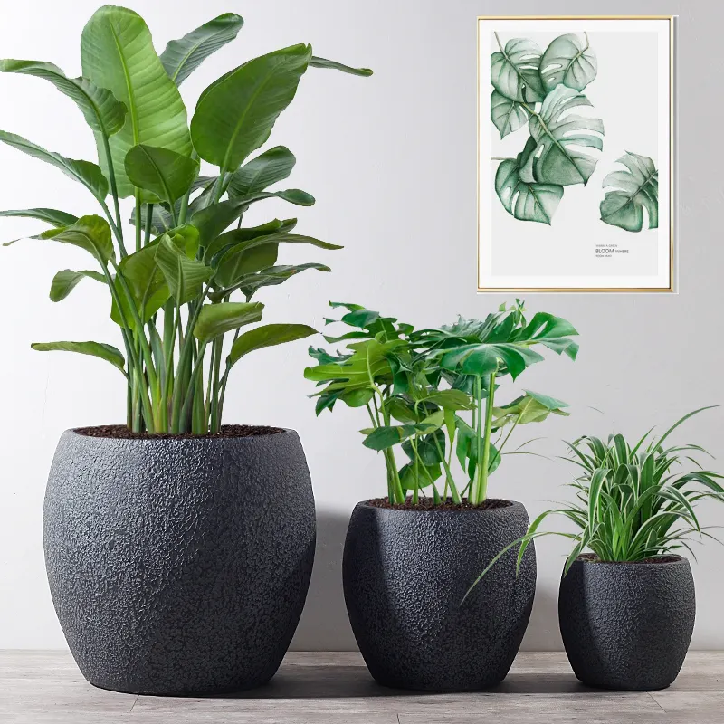 Simple Style Clay Plant Pot Large Planters for Indoor Plants Round Flower Pots Outdoor Garden Pots   Planters