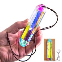 Prisme en cristal en gros Attrape-soleil Décoration suspendue Pendentif Pièce de lustre Figurine pour fenêtre de maison DIY Ornement de Noël
