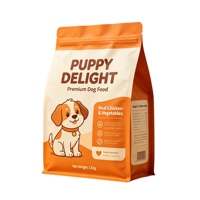 Sachet refermable à fond plat en aluminium, fabriqué sur mesure en matériaux recyclés écologiques, pour aliments pour chiens, chats et animaux de compagnie, 5 kg, 10 kg