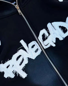 Premium hommes 100% coton fermeture éclair Boxy sweat court Streetwear à capuche imprimé personnalisable brodé Logo respirant - Product Image 5