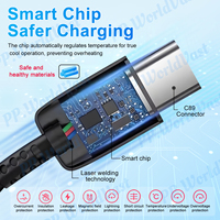 Kabel pengisian daya cepat, Earphone kabel Data ponsel berpelindung Foil 3 A panjang 1M untuk Samsung A23 A12 A04 USB-A langsung dari pabrik