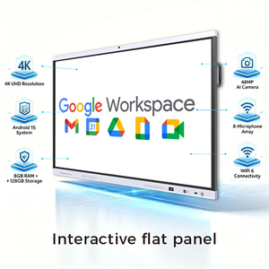 <span class=keywords><strong>Pizarra</strong></span> Interactiva Digital Inteligente Todo en Uno con Soporte de Sistema Dual, Certificación IFPD y Google EDLA, Android 16 - Product Image 2