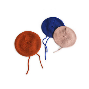 Bonnets avec logo personnalisé, béret de peintre en acrylique léger <span class=keywords><strong>tricot</strong></span>é, texture douce, style minimaliste pour petites filles, chapeaux d'hiver - Product Image 5