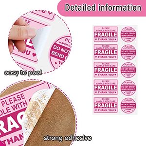 Expédition directe, autocollants non pliés, étiquettes qui ne se détachent pas, autocollants fragiles pour l'expédition et le courrier - Product Image 4