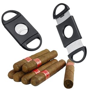 Custom Logo Black Table <b>Top</b> Plastic Double Blade Cigar Cutter for Cigar Scissors Accessories - Product Image 4