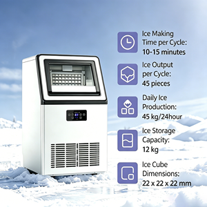 Máquina de Hielo Industrial Comercial <span class=keywords><strong>Bajo</strong></span> Mostrador, Mini Máquina Automática para Hacer Bloques de Hielo Congelado, 30-200 kg, Cubos Completos, Enfriamiento por Aire - Product Image 2