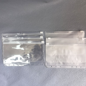 Hot bán lá lỏng lẻo 6 lỗ thư mục trong suốt tổ chức <span class=keywords><strong>Zip</strong></span> tiền mặt phong bì tiền mặt Phong Bì cho ví A6 rõ ràng tiền mặt phong bì - Product Image 5