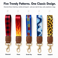 En gros, Dragonne de poignet personnalisée en nylon camouflage, impression couleur du logo et du texte OEM, avec crochet porte-clés, cadeau promotionnel en vrac