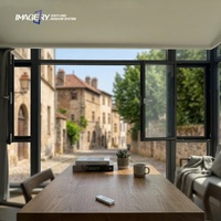 Fenêtre à battant moderne en aluminium sur mesure, à rupture de pont thermique, triple vitrage avec moustiquaire pour villa et bâtiment résidentiel