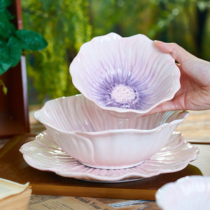Light Purple Intricate Floral Motif <b>Dinnerware</b> <b>Set</b> Elegant Plate and Food Storage Containers for Holidays Lovely Service Style - Product Image 4