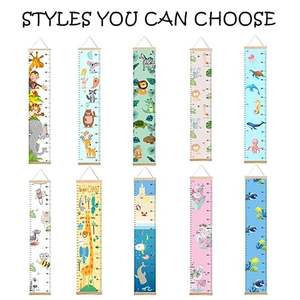 Design moderne Règle de <span class=keywords><strong>mesure</strong></span> de la hauteur en bois <span class=keywords><strong>Tableau</strong></span> de croissance des animaux mignons pour les enfants 4ème série d'animaux Toile mobile pour anniversaire - Product Image 2