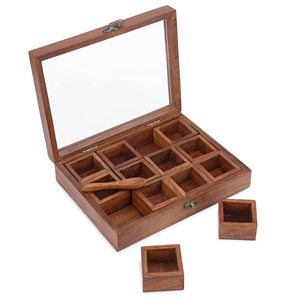 <span class=keywords><strong>Boîte</strong></span> <span class=keywords><strong>à</strong></span> <span class=keywords><strong>épices</strong></span> carrée <span class=keywords><strong>à</strong></span> 12 compartiments, grande <span class=keywords><strong>boîte</strong></span> <span class=keywords><strong>à</strong></span> sel portable, ensemble cadeau Masala Dabba, <span class=keywords><strong>boîte</strong></span> <span class=keywords><strong>à</strong></span> sel <span class=keywords><strong>en</strong></span> <span class=keywords><strong>bois</strong></span> avec couvercle et cuillère - Product Image 5