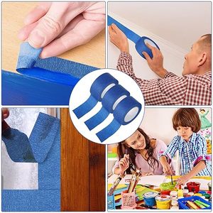 蓝色原色纸胶带单面橡胶胶粘剂中等粘力耐热防水不留胶痕 - Product Image 5