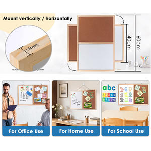 Tableau d'affichage effaçable à sec grand format à prix compétitif avec cadre en bois de 14 mm pour la maison, l'école, l'enseignement, le bureau et les réunions - Product Image 5