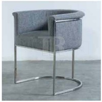Chaise de salle à manger en tissu gris Luna, structure métallique, chaise moderne pour l'intérieur, décoration de la maison