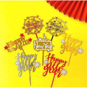 Adorno redondo para pastel de feliz cumpleaños, decoración de acrílico transparente para pastel de One Oh, para bebé, boda, Navidad, Halloween, Año Nuevo - Product Image 6