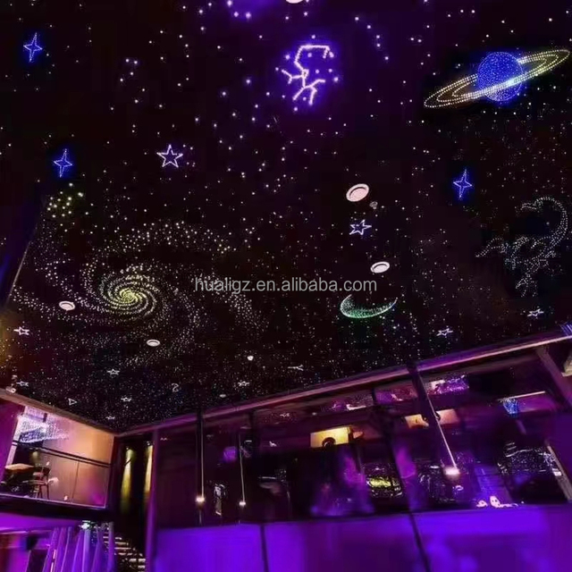 Smart LED Fiber Optic Indoor Ceiling Light with RGB Color Remote/DMX512/APP Control IP33 Rated Lightweight for Cinema Decoration