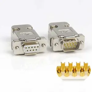 Plastik kasa altın kaplama bakır kontaktör 2 satır 9-Pin Port soket dişi erkek adaptör DB9 VGA fiş konnektörü