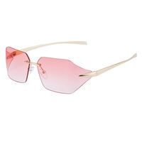 Haute qualité 2024 nouvelle Europe et les états-unis à la mode lunettes de soleil carrées femmes sans monture crème solaire lunettes de soleil femmes
