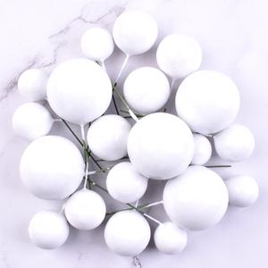 XJH 20pcs vente en gros boule d'or fête d'<span class=keywords><strong>anniversaire</strong></span> gâteau Topper thème <span class=keywords><strong>anniversaire</strong></span> fausses boules pour la décoration de gâteau - Product Image 6