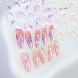 3D Embossed French Ruffle <b>Nail</b> Stickers Self Adhesive <b>Nail</b> Art <b>Decals</b> Custom Logo Salon Manicure Decoration <b>Nail</b> Sticker - Product Image 6