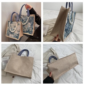 Bolso de Hombro Cuadrado Casual de Moda para Mujer, de Alta Calidad, con Diseño Floral, Plegable, Personalizable, de Lona, Venta al Por Mayor - Product Image 5