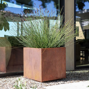 Jardinera de Acero Corten, Diseño Clásico de Metal, Recubierta con Pintura en Polvo, para Colgar en el Suelo o para Uso en Centros Comerciales, para Bonsáis - Product Image 2