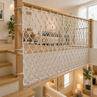 Protection enfant : Filet de sécurité pour escalier de balcon creux avec trous de protection latéraux, en PP et corde de coton