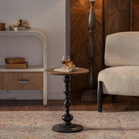 Table d'appoint en bois de style rétro américain, petite table basse créative pour salon moderne, table d'angle rustique pour